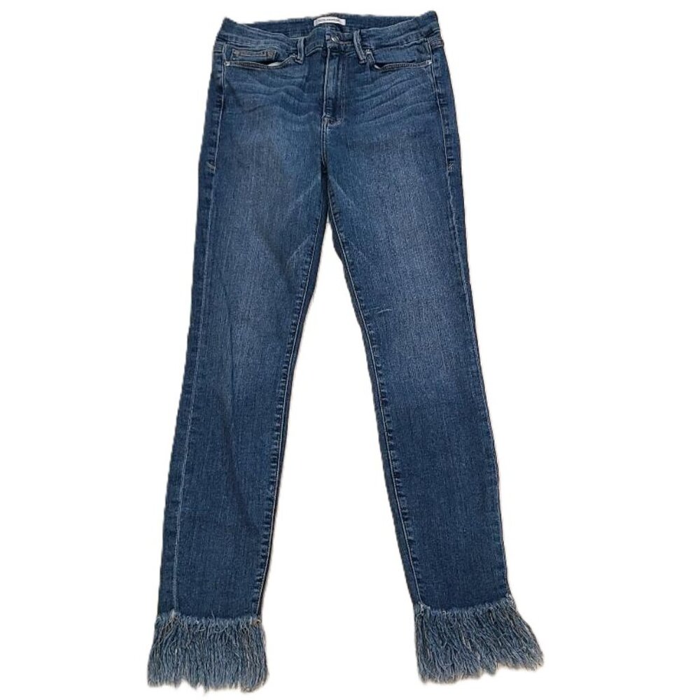 Good American Jeans Women 8/29 Good Waist High Rise Fray Hem Skinny Stretch